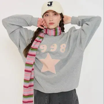 tinajojun 로고 맨투맨 그레이