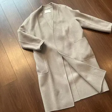 UNITED ARROWS 롱 코트 그레이 38 리버 울