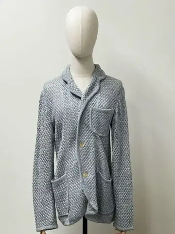 린넨 100% 라이트 블루 그레이 자켓