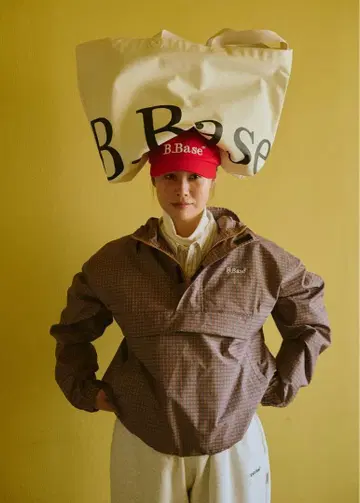 Broken Base 브라운 체크 나일론 아노락