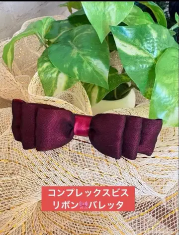 Complex Biz 리본 머리핀 버건디