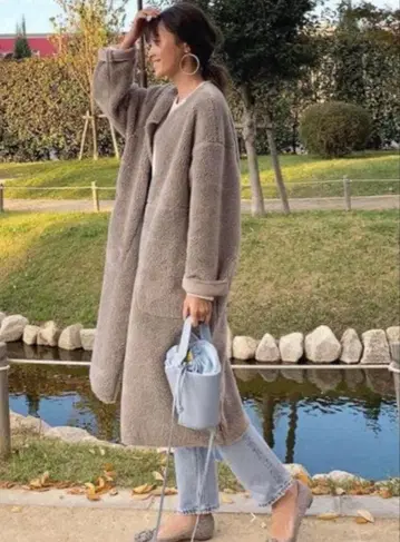 zara 자라 보아 코트 리버서블 무스탕 S 사이즈