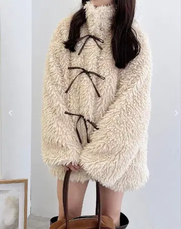 플리스 자켓 보아 자켓 ( 아이보리 블랙 )