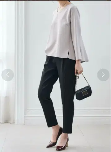 미사용 새상품 라난 Ranan 팬츠 셋업 L 라이트 그레이 블랙