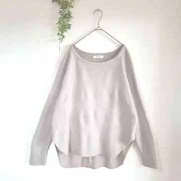 DOUDOU 두두 FUR 울 보트넥 풀오버 털 길고 헤어리