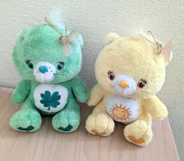 케어베어 흡착컵 포함 봉제 인형 그린 옐로우 컬러 2세트