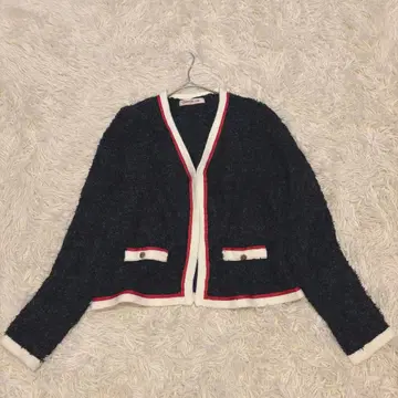 [Apuweiser-riche] 새상품급 부클레 트위드풍 니트 가디건 M