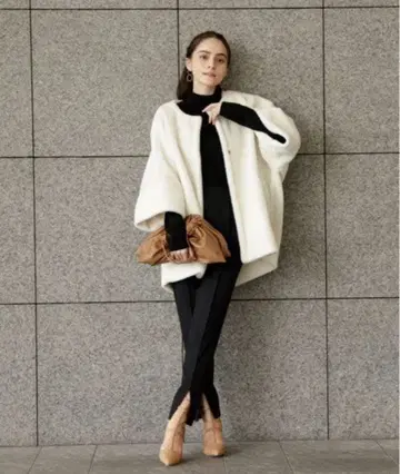 CADUNE 보아 코트 새상품급 카듀네 코트 36 마이 스트라다