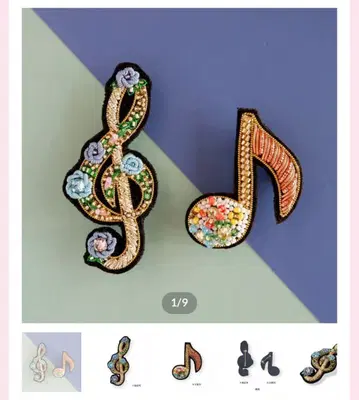 플라워 뮤직 브로치