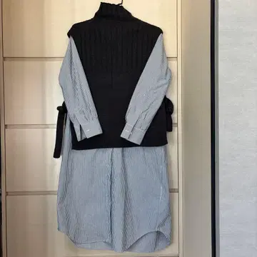 그린 라벨 릴랙싱 베스트 포함 셔츠 원피스 스트라이프 F