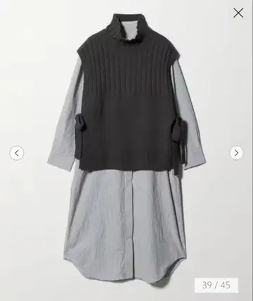 그린 라벨 릴랙싱 베스트 포함 셔츠 원피스 스트라이프 F