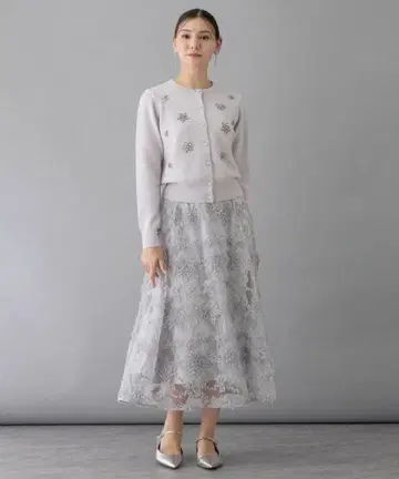 아나이 스노우플레이크 튤 플레어 스커트