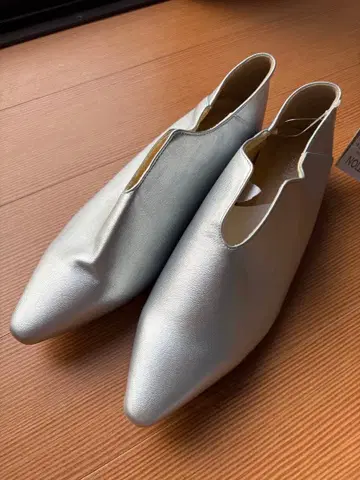 실버 펌프스 스틸레토 플랫슈즈