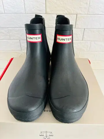 HUNTER 블랙 숏 레인부츠 24cm
