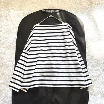 [트래디셔널 웨더웨어] 상의 보트넥 보더 화이트 블랙 일본제