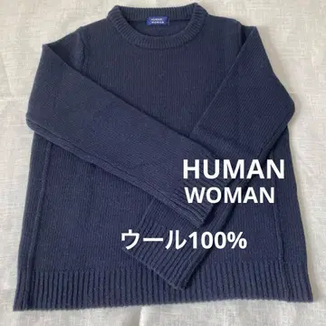 휴먼 우먼 울 100% 네이비 니트 [새상품급]