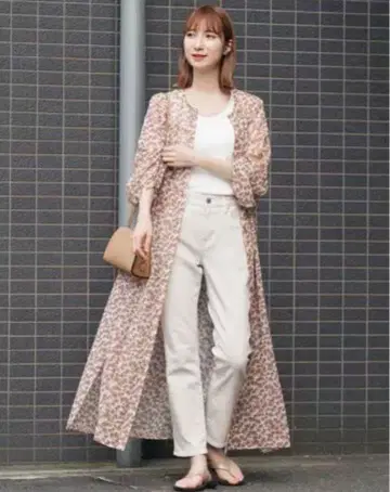 새상품급 23구 23구 시어 플라워 프린트 원피스 38