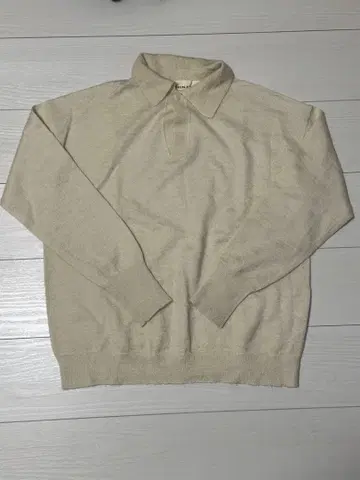 신존 SHINZONE 폴로 넥 니트 스웨터 베이지 아이보리