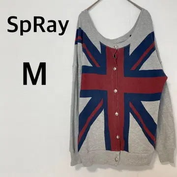 SpRay 유니언 잭 긴팔 가디건 [ M ] 겉옷 그레이