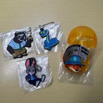 주토피아 반지 키링 4개 세트