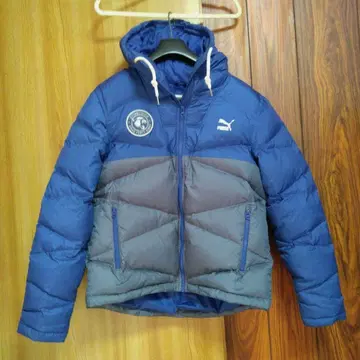 Puma 다운 자켓 후드 부착 블루/그레이