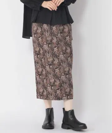 studio CLIP 꽃무늬 롱 스커트 슬릿 포함