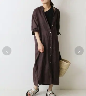 프레임워크 셔츠 원피스 브라운