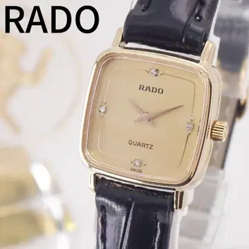 작동 새상품 배터리 RADO 4P 여성용 손목시계 골드 스퀘어
