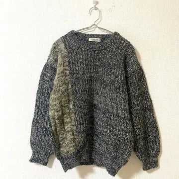 [요크레인] 니트 스웨터 울 혼방 크루넥 긴팔 캐주얼 M