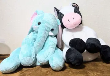 소 봉제 인형 코끼리 봉제 인형 2개 크리스마스 선물