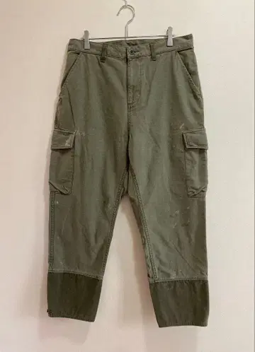 미사용 2025SS 백 새틴 밀리터리 팬츠