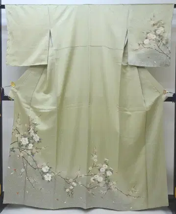 미사용 새상품급 호몬기 꽃무늬 시츠케츠키 연한 녹색 ON71117-4