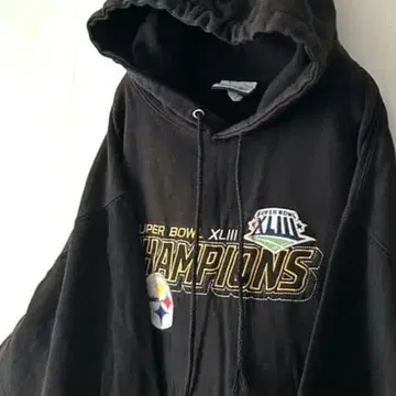 리복 슈퍼볼 NFL 자수 후드티 블랙 블랙 구제 의류