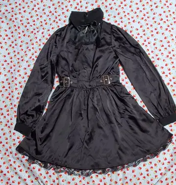 [ 미사용 ] AnkRouge 블랙 리본 십자가 원피스 지뢰계 고딕