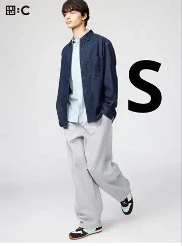 유니클로C 맨투맨 와이드 팬츠 그레이 S UNIQLO C