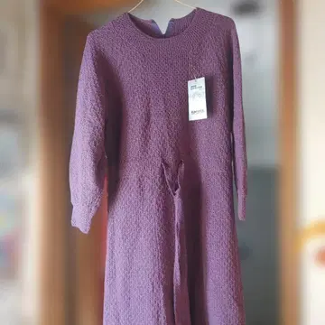 Karinca 퍼플 니트 원피스 긴팔