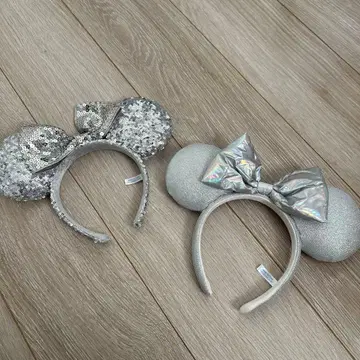 디즈니 미니 마우스 귀 머리띠 실버