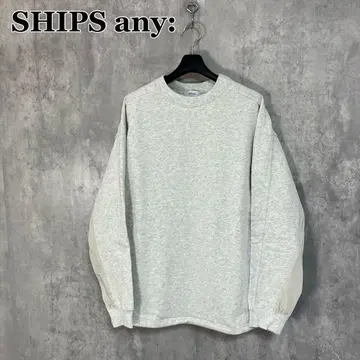 SHIPS any: 컬러 믹스 코드 패널 크로스 와이드 맨투맨 M