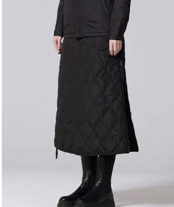 TAION 밀리터리 지퍼 가제트 다운 스커트 여성용 L 블랙