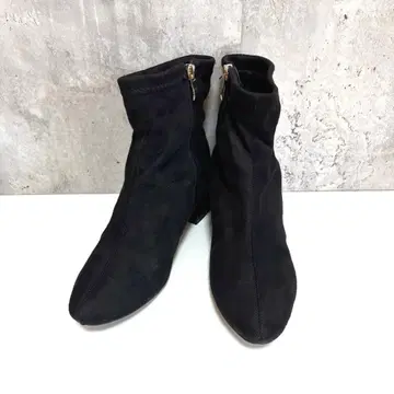 [ Reina Hoshi ] 숏부츠 블랙 L 사이드 지퍼 청키힐