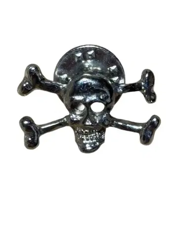 스컬 디자인 핀 배지 빈티지