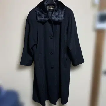 블랙 퍼 롱 코트