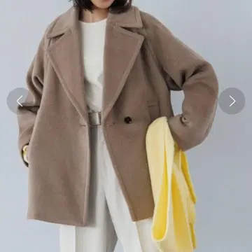 오파크 클립 울 캐시미어 MIX 피코트 자켓 M