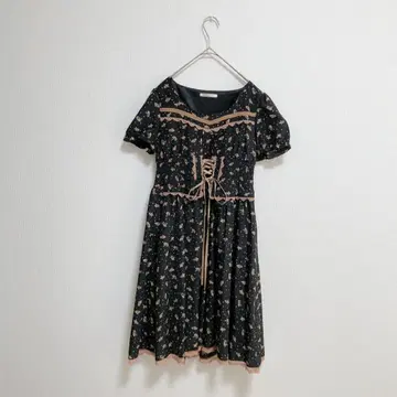 axes femme 엑시즈팜 올빼미 별 패턴 원피스 M 반팔