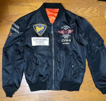 [ 새상품급 ] AVIREX 플라이트 자켓 MA-1 리버서블 XL 와펜