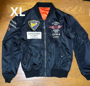 [ 새상품급 ] AVIREX 플라이트 자켓 MA-1 리버서블 XL 와펜