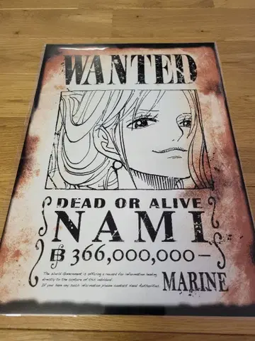 원피스 베이스샵 한정판 수배서 나미 포스터