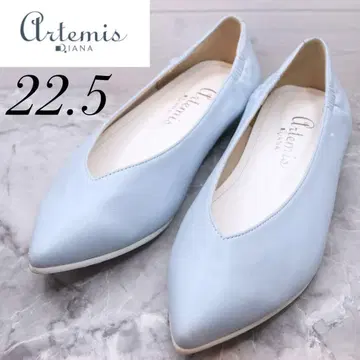 [ 4 ] 다이애나 DIANA 펌프스 스카이블루 스틸레토 플랫 22.5