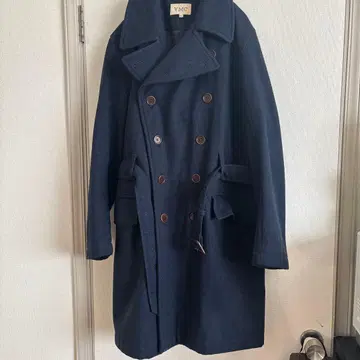YMC 네이비 더블 브레스트 코트 M 롱 피코트
