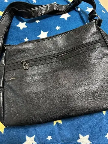 블랙 합성 피혁 숄더백